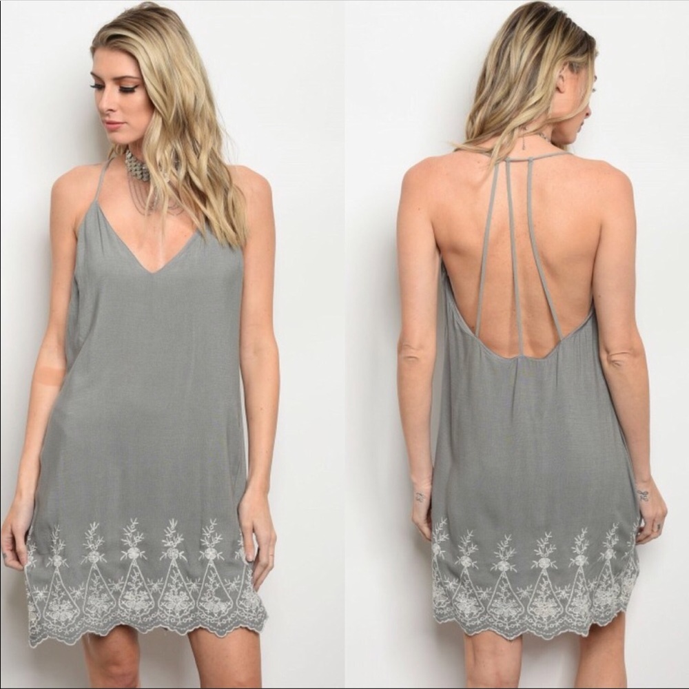 NEW! Emory Park Embroidered sleeveless slip dress
